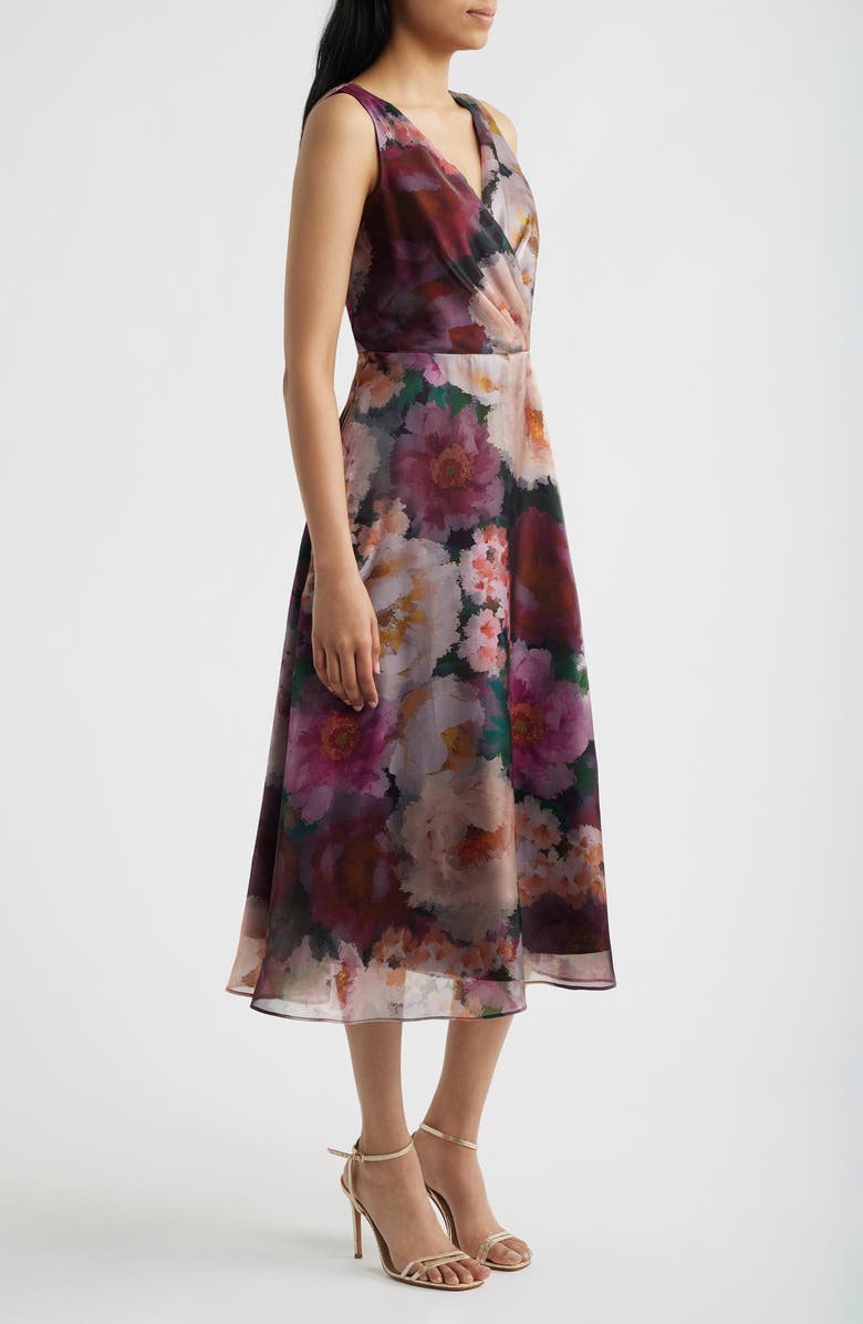 Julia Jordan Floral Print Sleeveless Cocktail Dress, Alternate, color, Pink Wine Multi