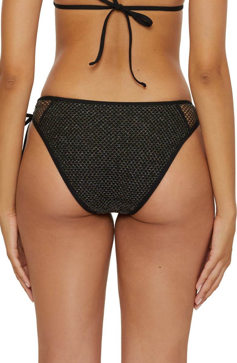Becca Network Side Tie Hipster Bikini Bottoms, Alternate, color, Black