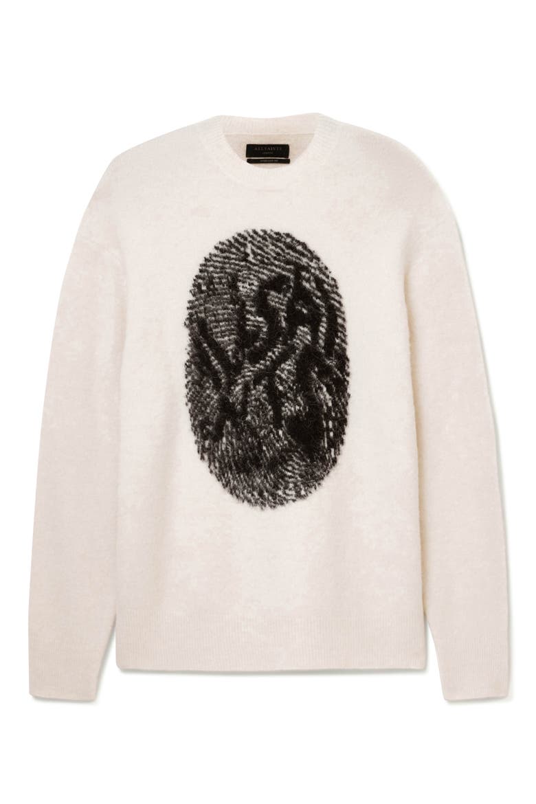Ridges Logo Sweater, Alternate, color, ECRU WHITE/ BLACK