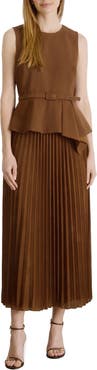ZOE AND CLAIRE Twofer Belted Midi Dress
