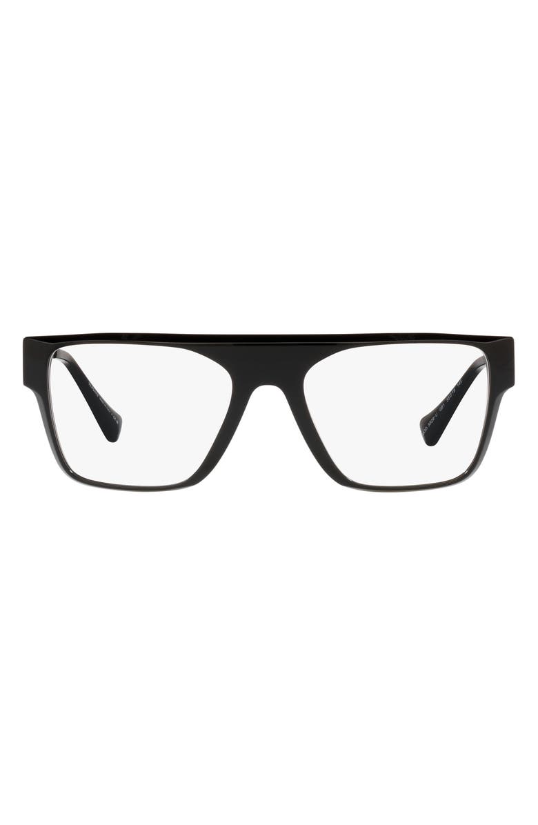 Versace 55mm Recangular Optical Glasses, Main, color, Black