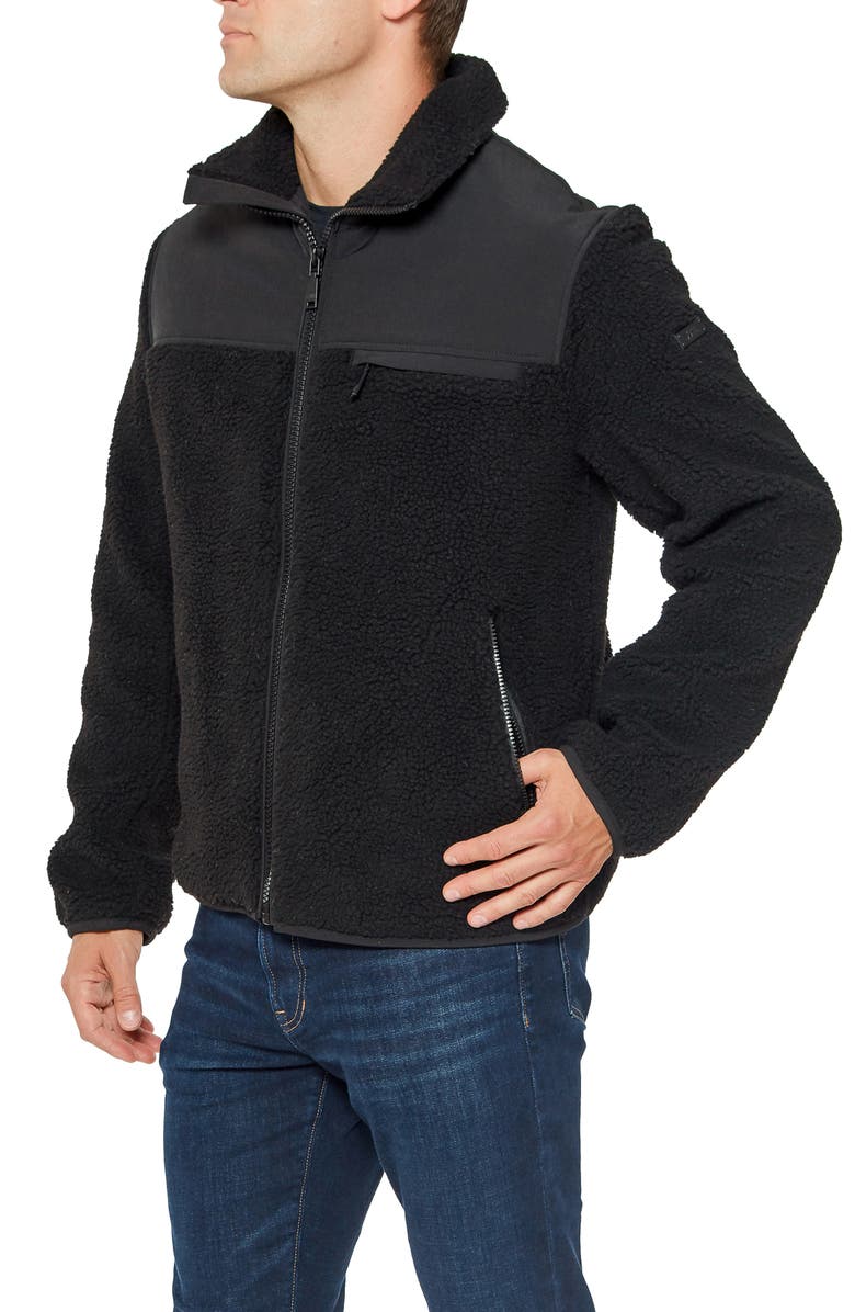 Vince Camuto Mixed Media Midweight Jacket, Alternate, color, 