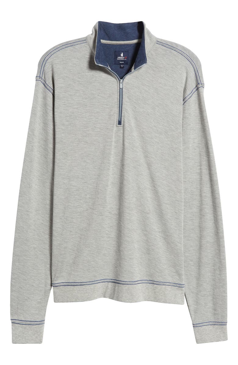 johnnie-O Hanks Heathered Quarter Zip Pullover, Alternate, color, Light Gray