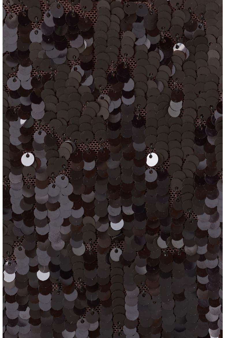 Sequin Midi Skirt, Alternate, color, DARK BROWN
