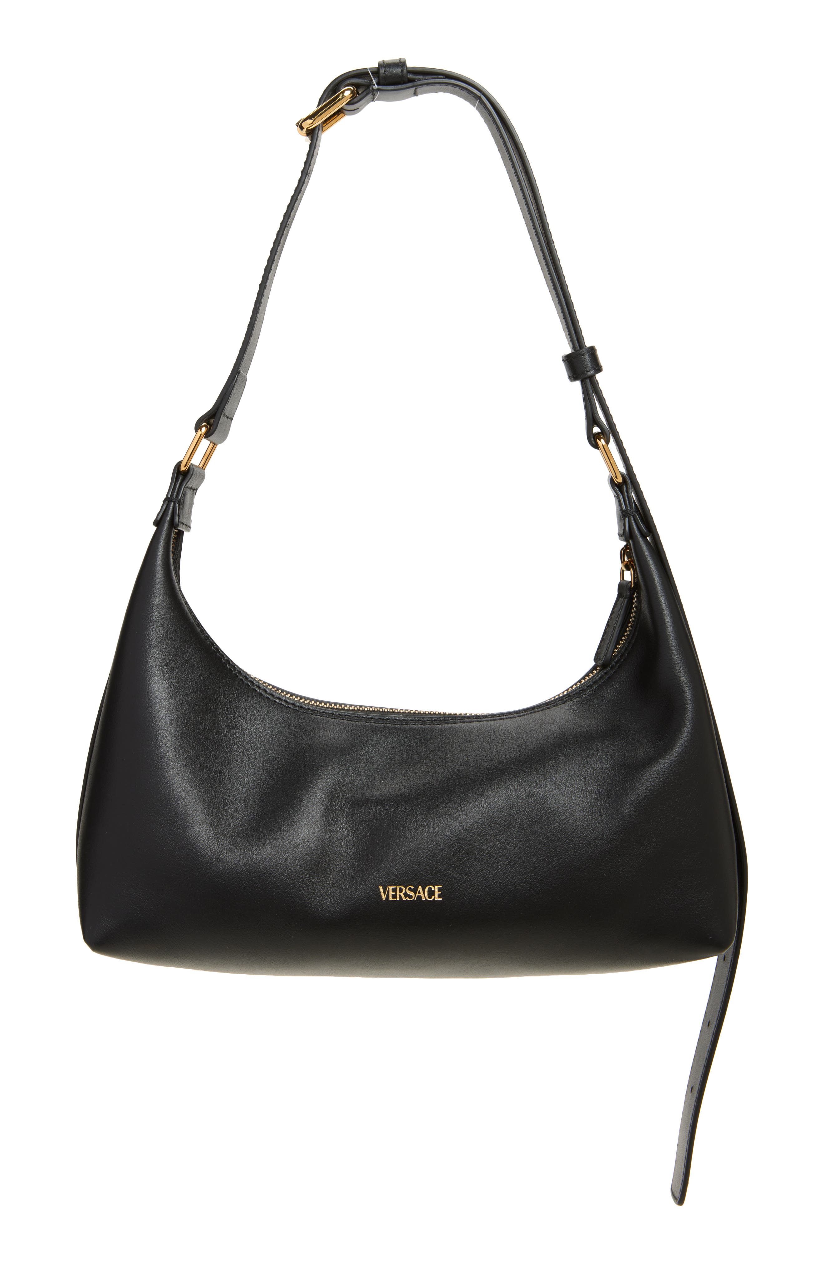 Versace Medusa Leather Hobo Bag, Alternate, color, 