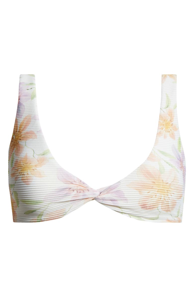 Billabong Day Driftin' Twist Bikini Top, Alternate, color, White Multi