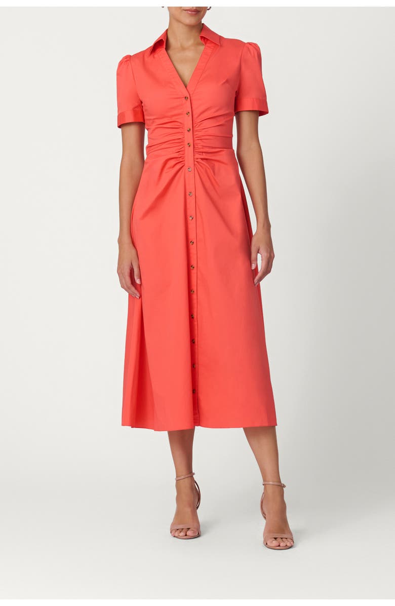 Shoshanna Cotton Poplin Barnet Dress, Main, color, Tangerine