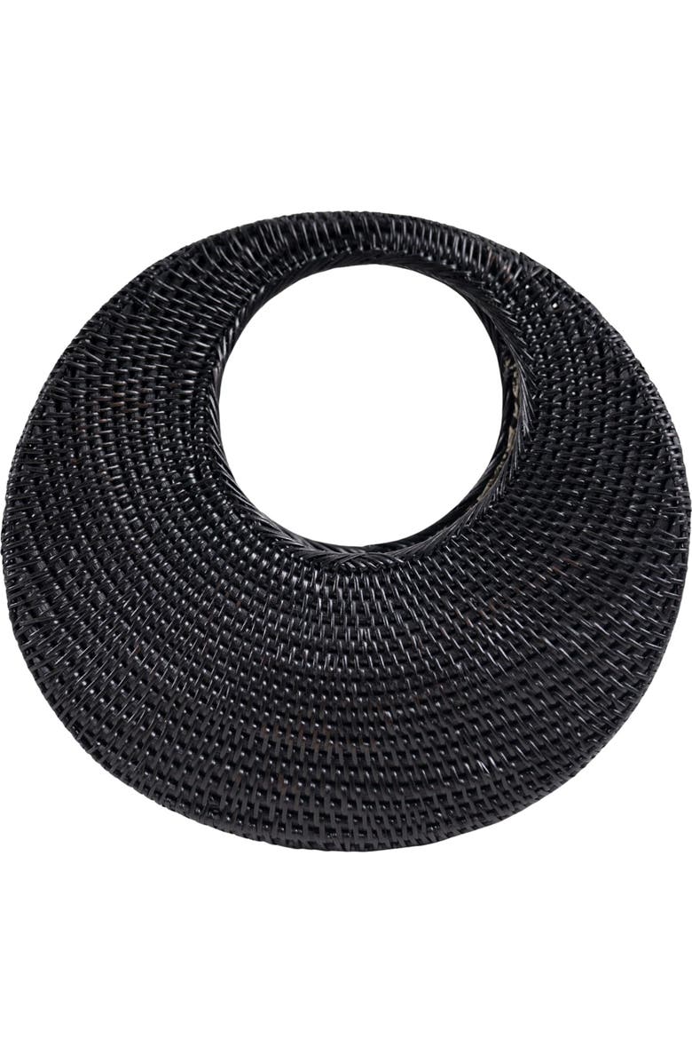 Jelavu Felicity Handwoven Rattan Top Handle Bag, Main, color, Black