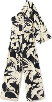 MANGO Asymmetrical Flare Sleeve Jumpsuit