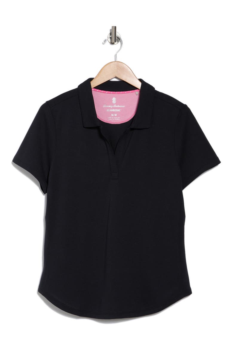 Del Ray IslandZone® Pique Polo, Alternate, color, BLACK