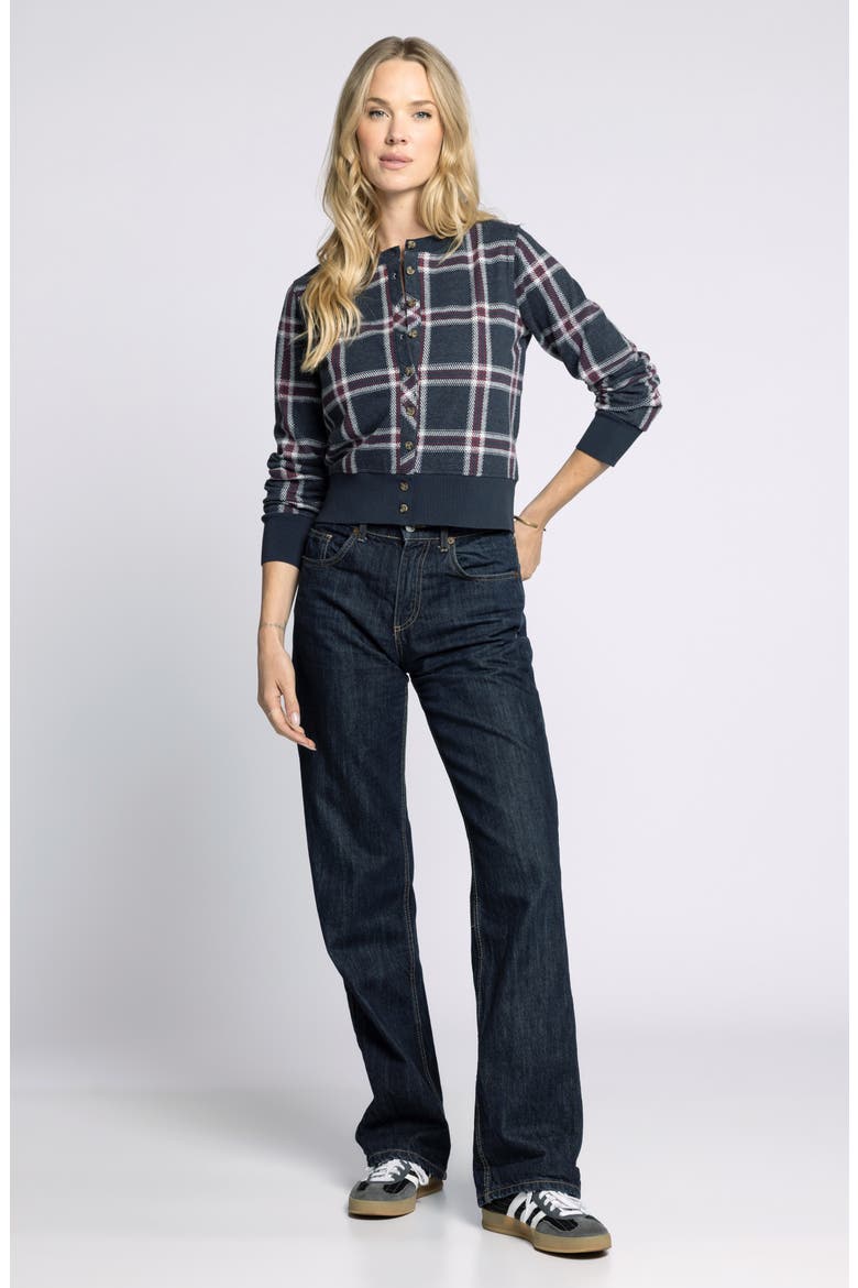 Monica Cardigan, Alternate, color, BLACK RED PLAID