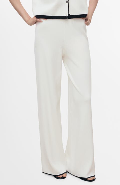 Low Rise Contrast Hem Knit Pants (Regular & Plus)