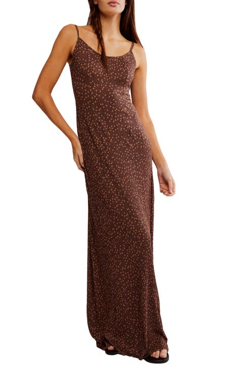 Zoey Printed Low Back Maxi Slipdress