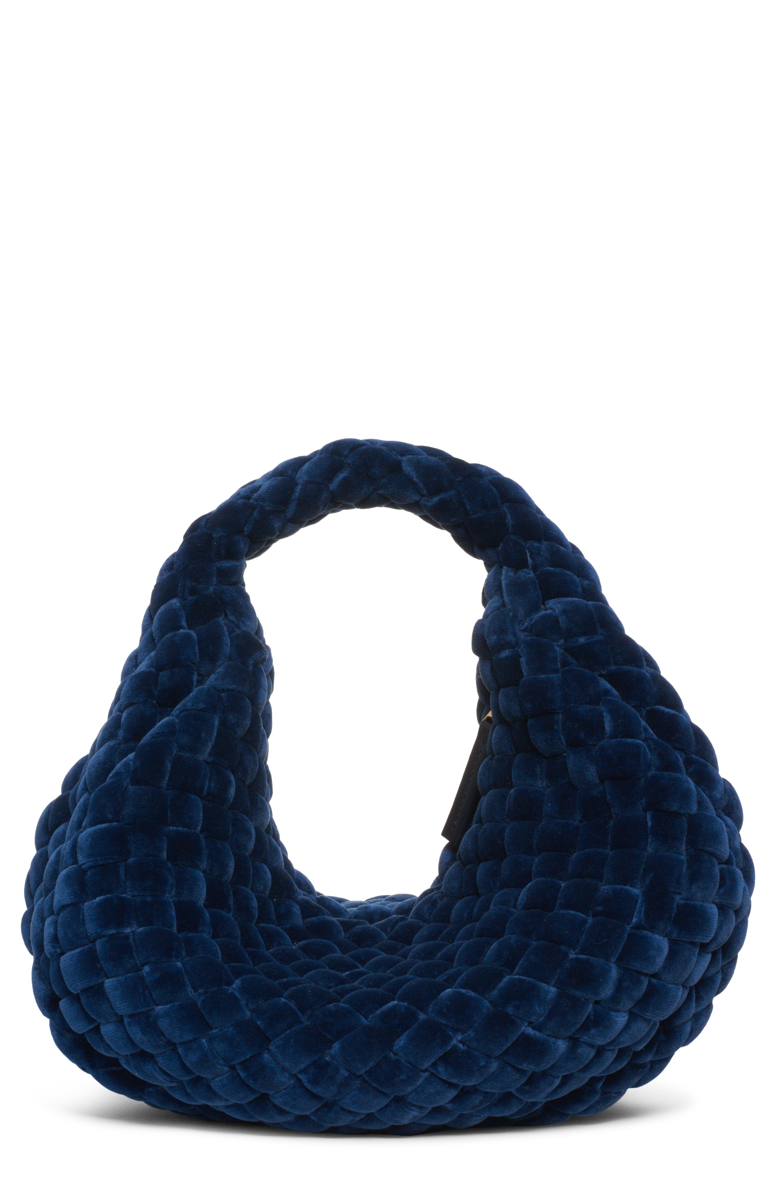 Bottega Veneta Mini Jodie Padded Intreccio Velvet Hobo, Main, color, 