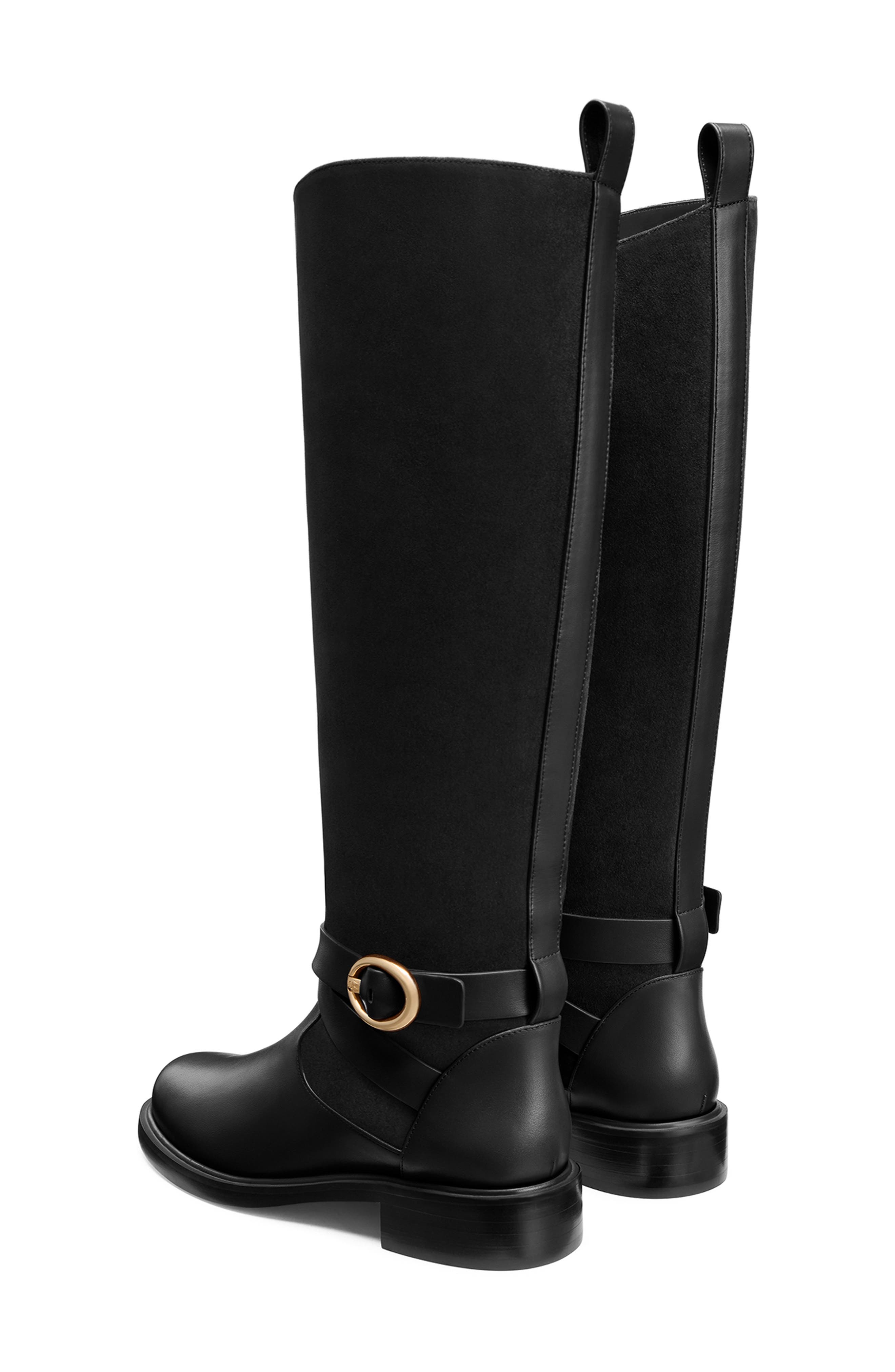 Stuart Weitzman Benni Riding Boot, Alternate, color, Black