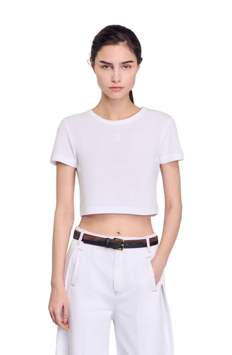 SANDRO Cropped T-shirt, Main, color, 