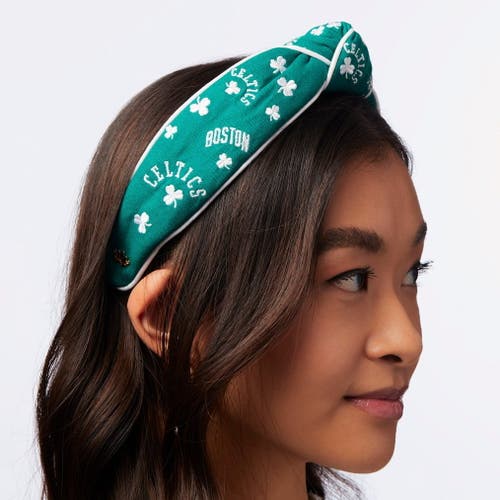 Lele Sadoughi Nba Boston Celtics Embroidered Headband In Green