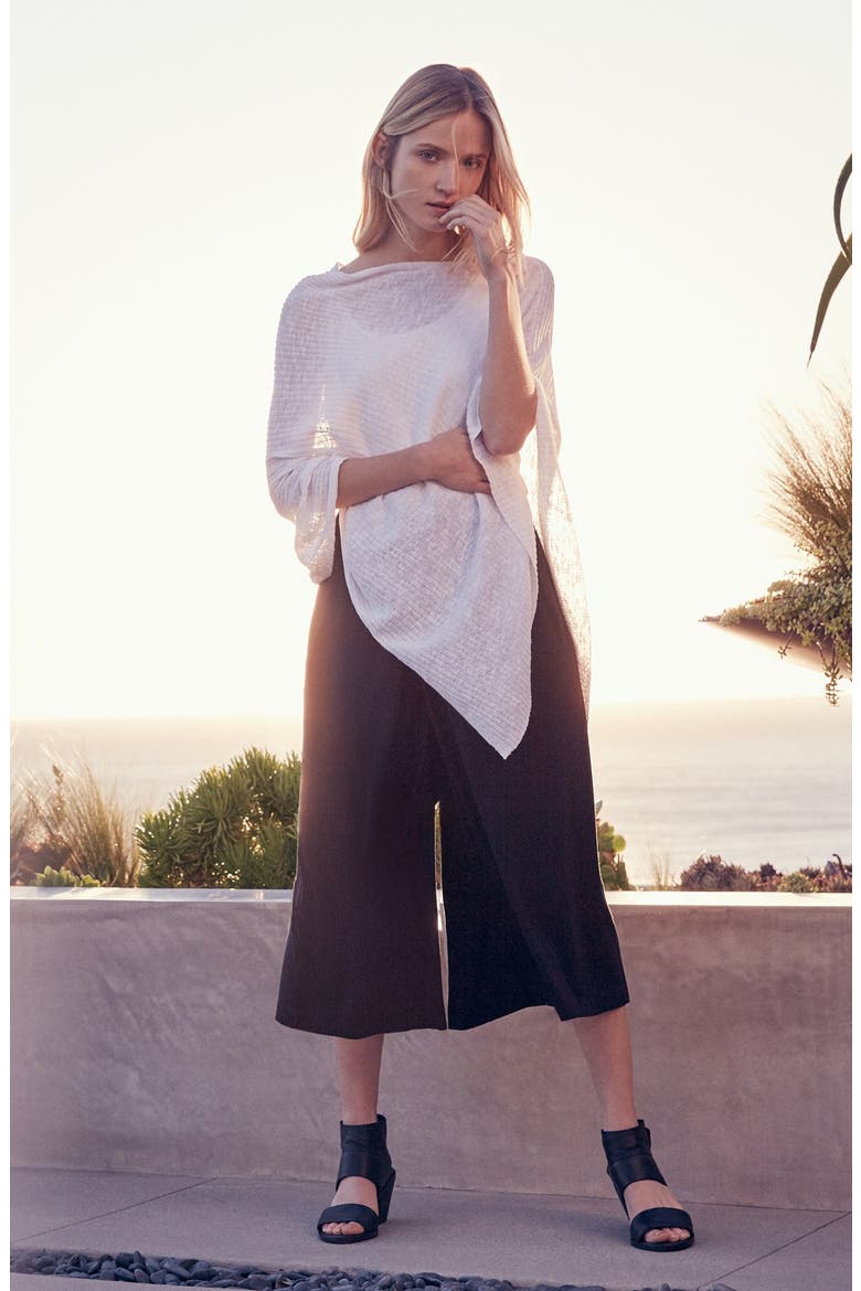 Jersey Wide Leg Culottes, Alternate, color, BLACK