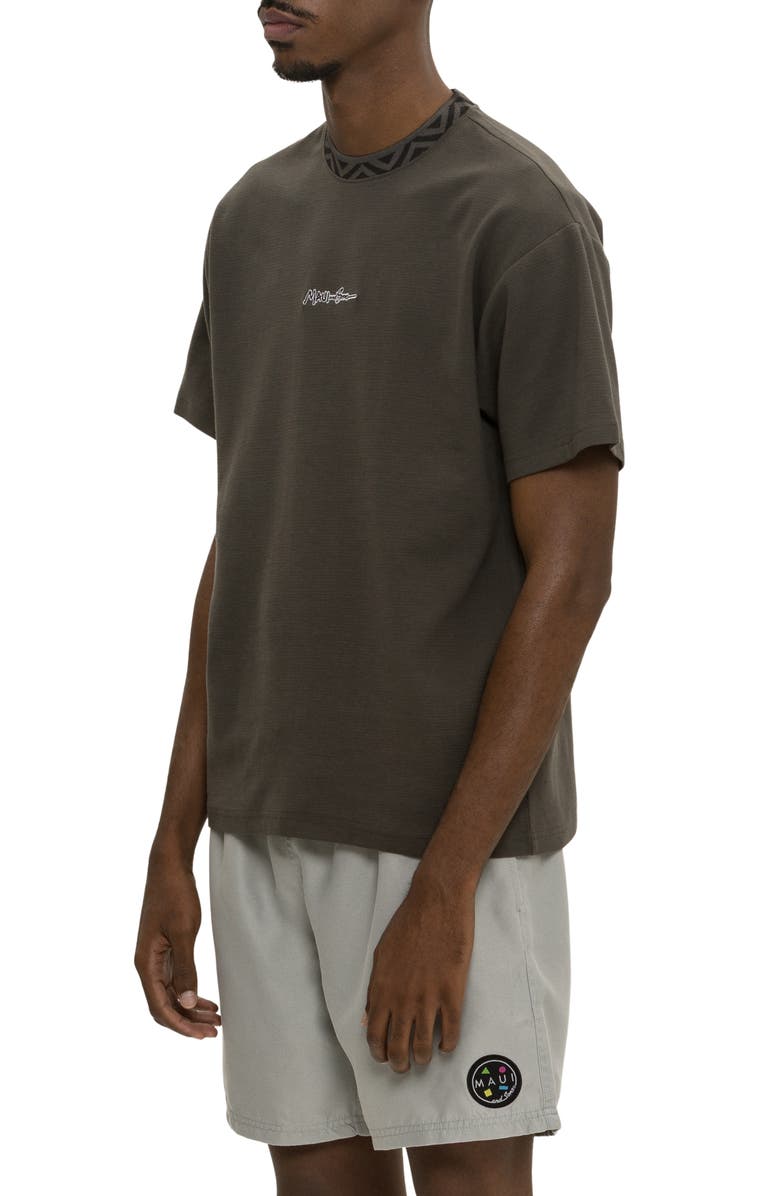 Maui & Sons Break Knit T-Shirt, Alternate, color, Washed Black