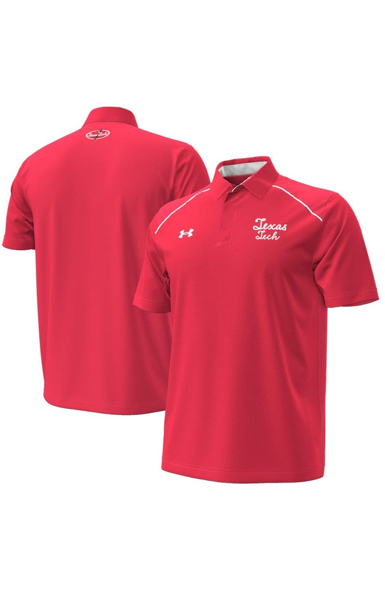 Under Armour Men's Under Armour  Red Texas Tech Red Raiders Throwback Cursive Polo, Main, color, Red
