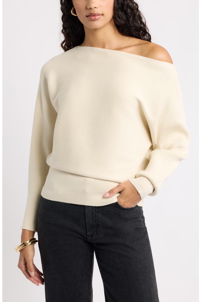 Softluxe Off the Shoulder Sweater, Main, color, IVORY DOVE