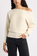 Open Edit Softluxe Off the Shoulder Sweater