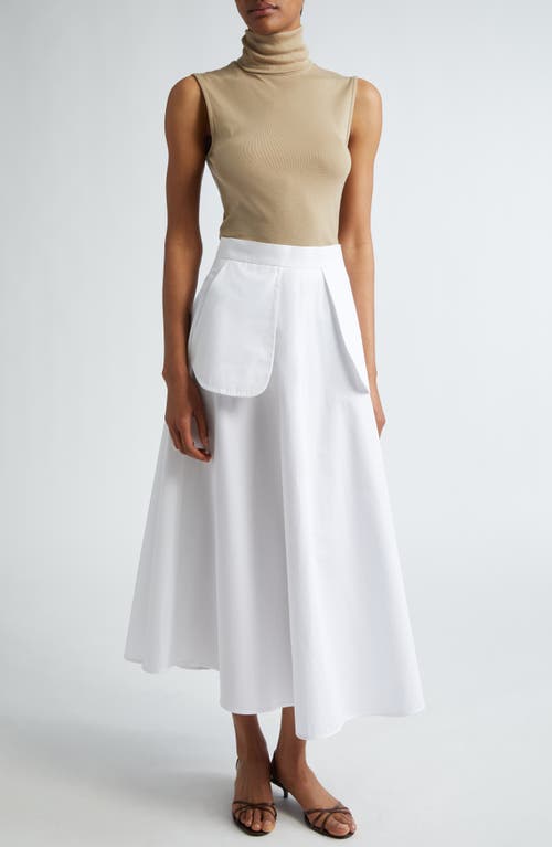 Rohe Róhe External Pocket High Waist A-line Maxi Skirt In Optic White