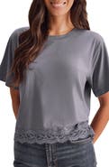 Splendid Lainey Lace Trim Jersey Tee
