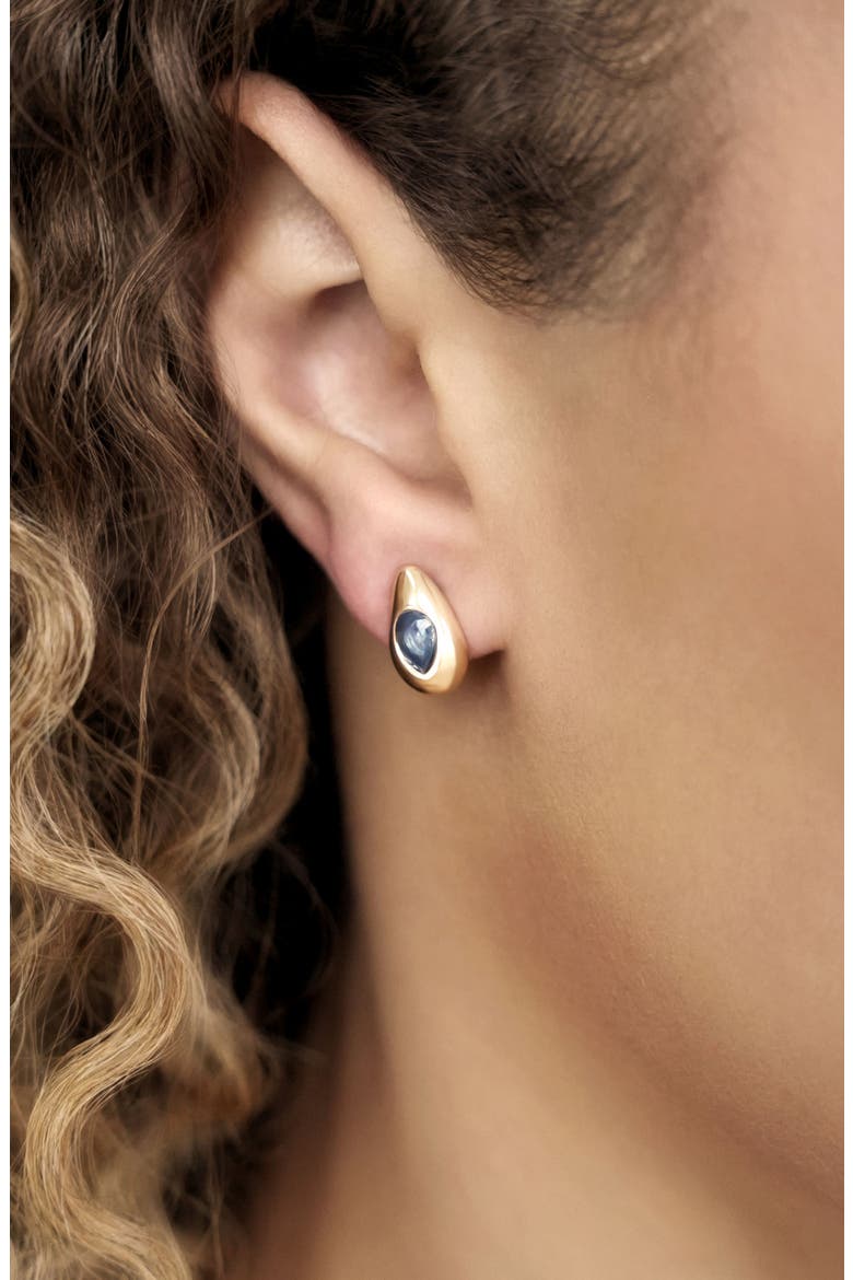 Glowing Teardrop Cubic Zirconia Stud Earrings, Alternate, color, BLUE