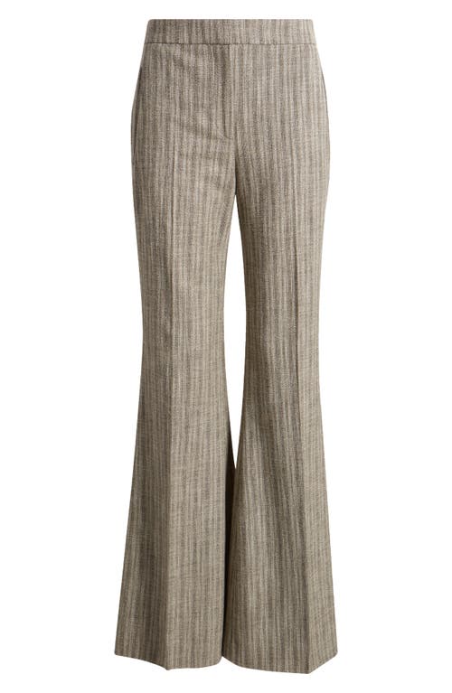 Hugo Boss Regular-fit Trousers In Striped Stretch Cloth In Melange Shadow Stripe
