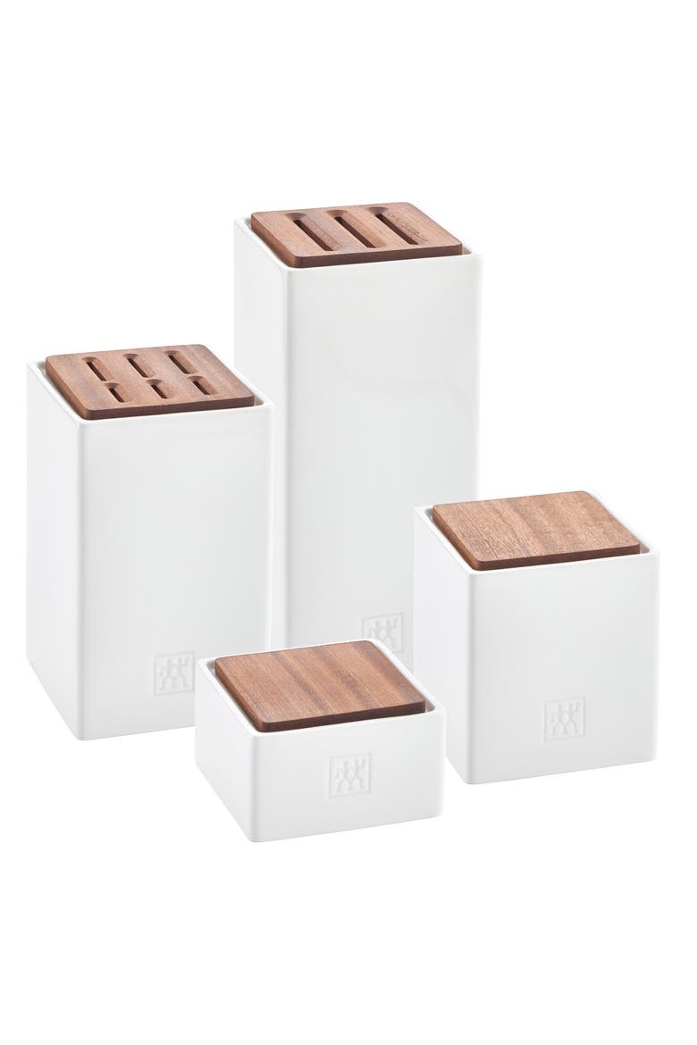 4-Piece Ceramic Storage Box Set, Main, color, WHITE