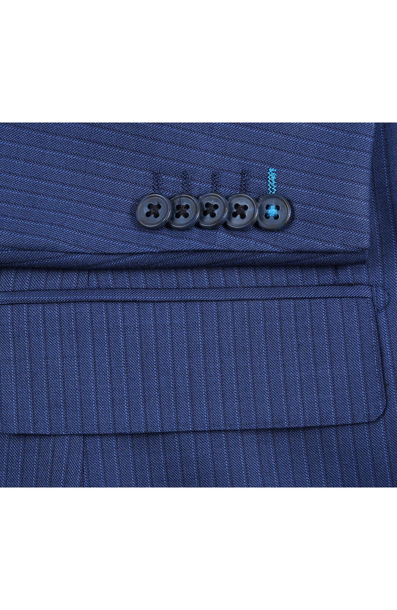 English Laundry Trim Fit Pinstripe Wool Blend Two-Piece Suit, Alternate, color, Navy
