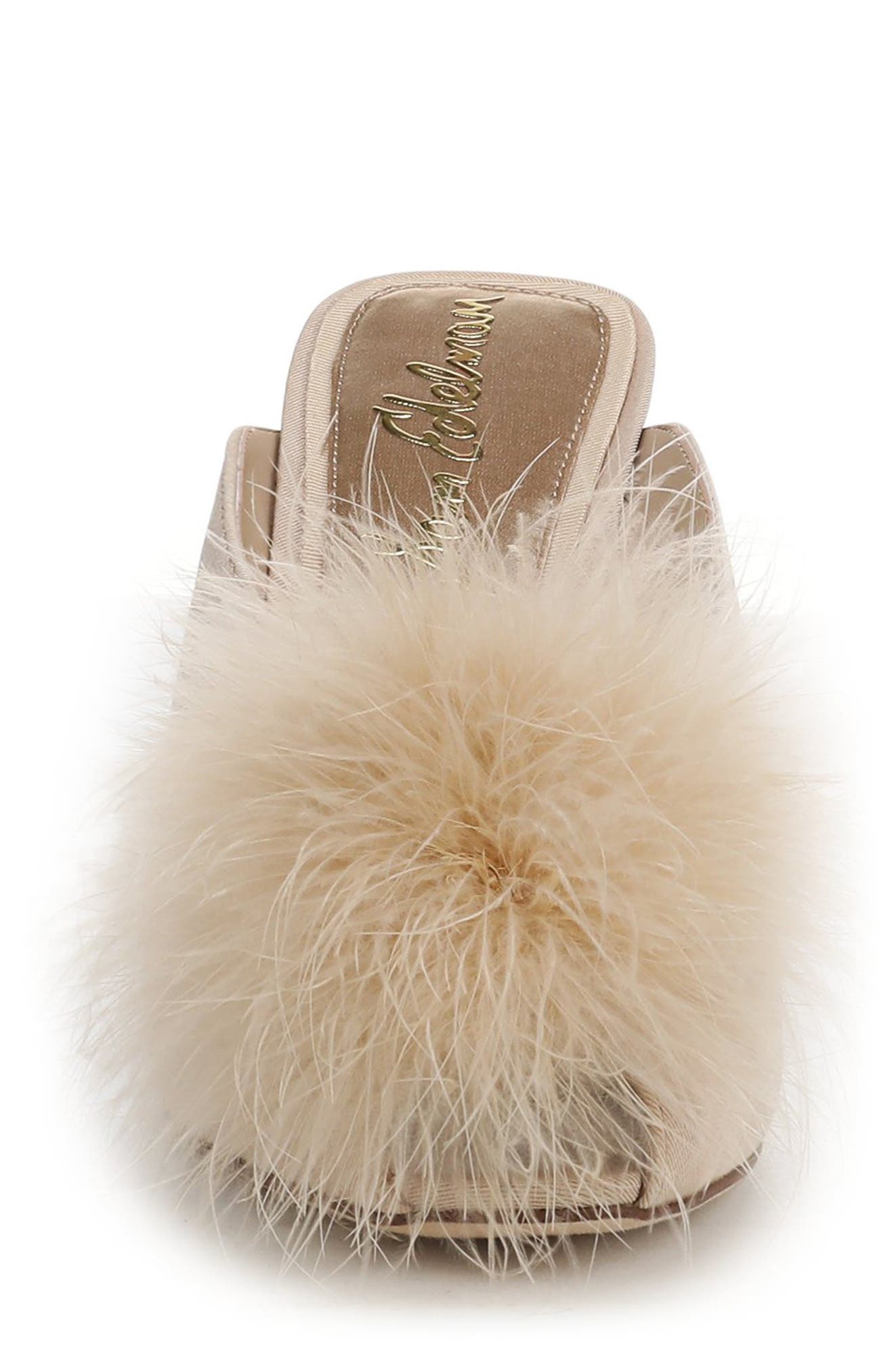 Sam Edelman Witney Feather Embellished Pump, Alternate, color, Honey Sand