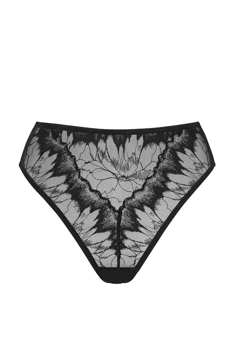 The Highwaist  Floral Lace, Main, color, BLACK