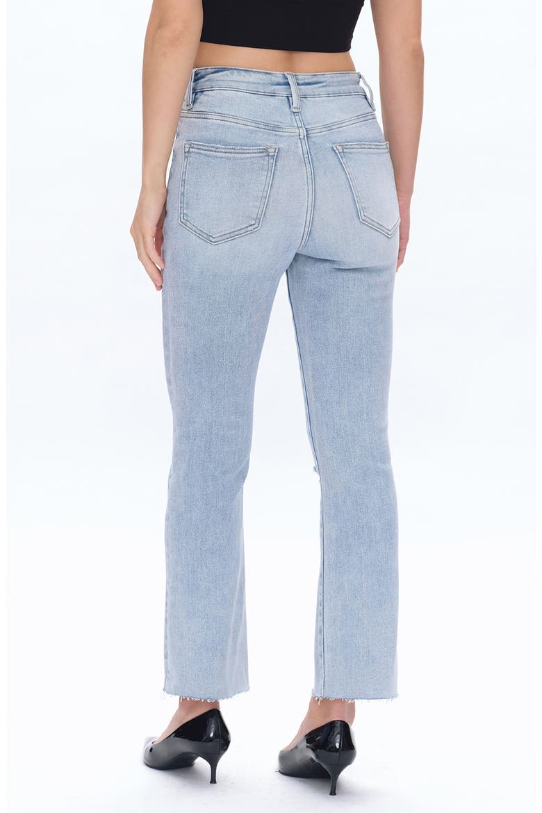 High Waist Raw Hem Ripped Straight Leg Jeans, Alternate, color, CAMBRIDGE