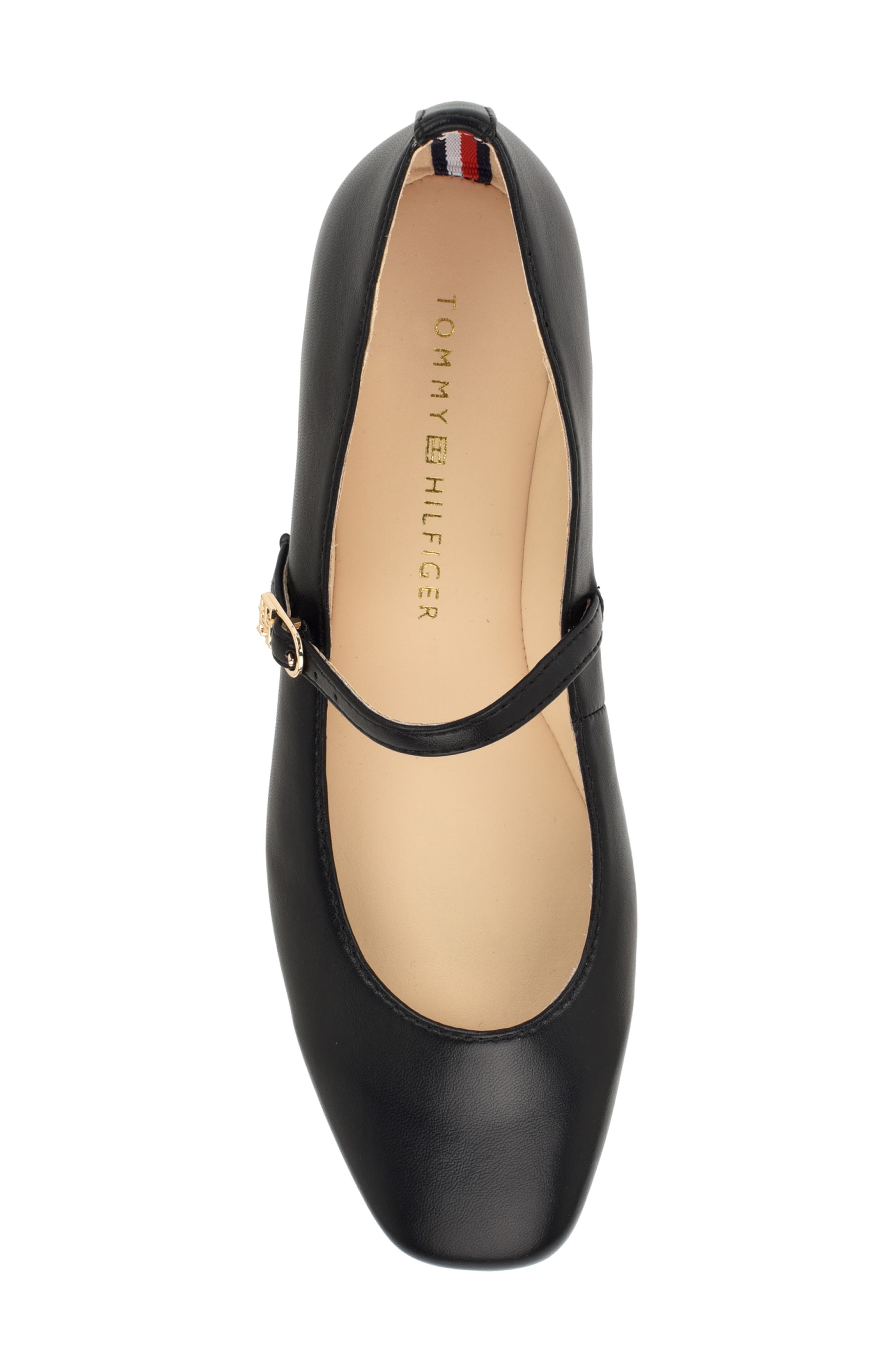 Savoyn Faux Leather Mary Jane Flat, Alternate, color, BLACK