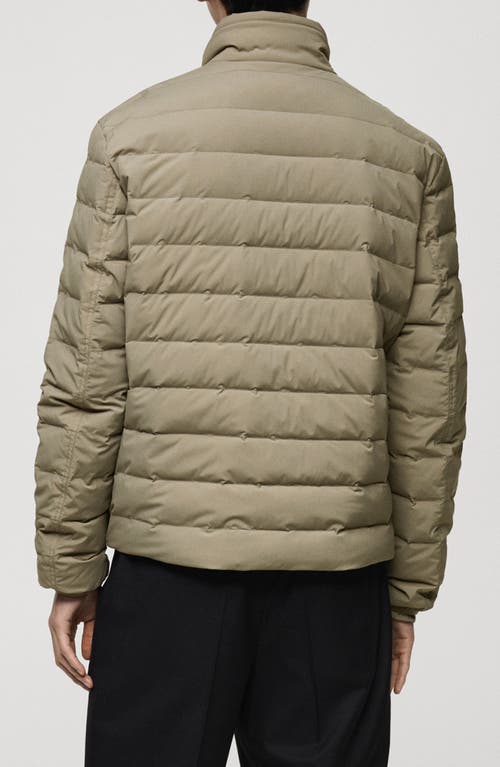 Mango Water Repellent Quilted Down Jacket In Medium Brown