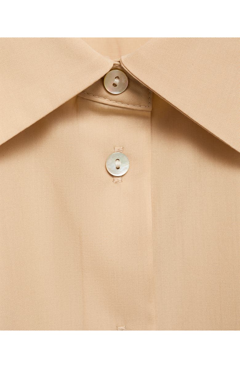 MANGO Oversize Button-Up Shirt, Alternate, color, Medium Brown