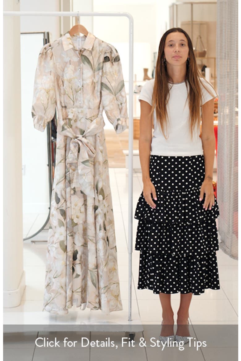 Marie Metallic Floral Tie Waist Organza Gown video