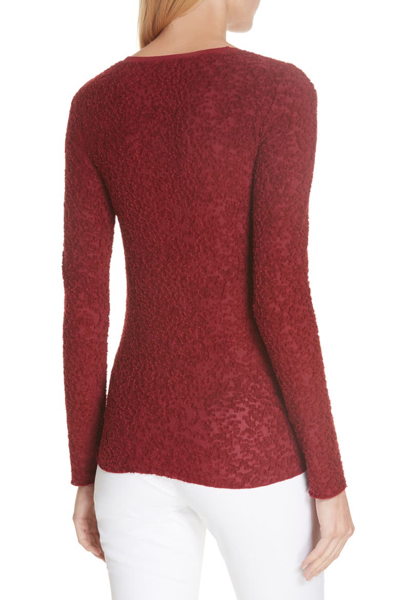 Collier Jacquard Top, Alternate, color, DEEP BERRY