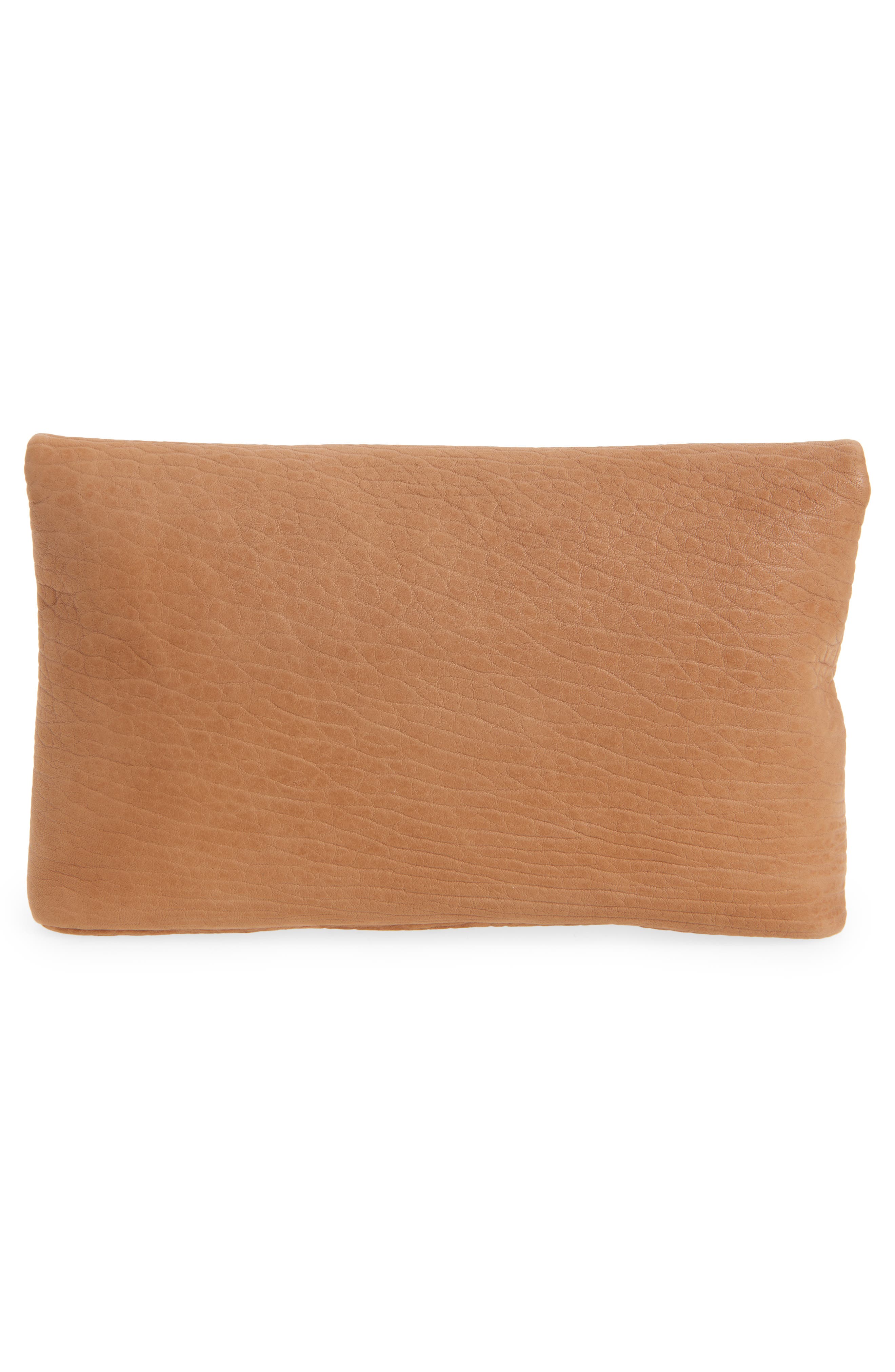 Saint Laurent Large Cassandre Leather Envelope Clutch, Alternate, color, Honey Caramel