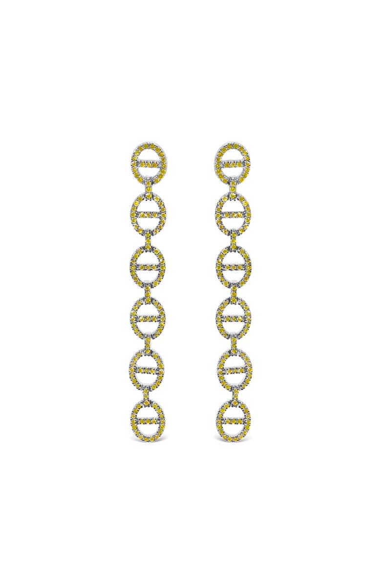 Haus of Brilliance Sterling Silver 1.0 Cttw Yellow Diamond Linked Circle Drop Earrings, Main, color, Silver