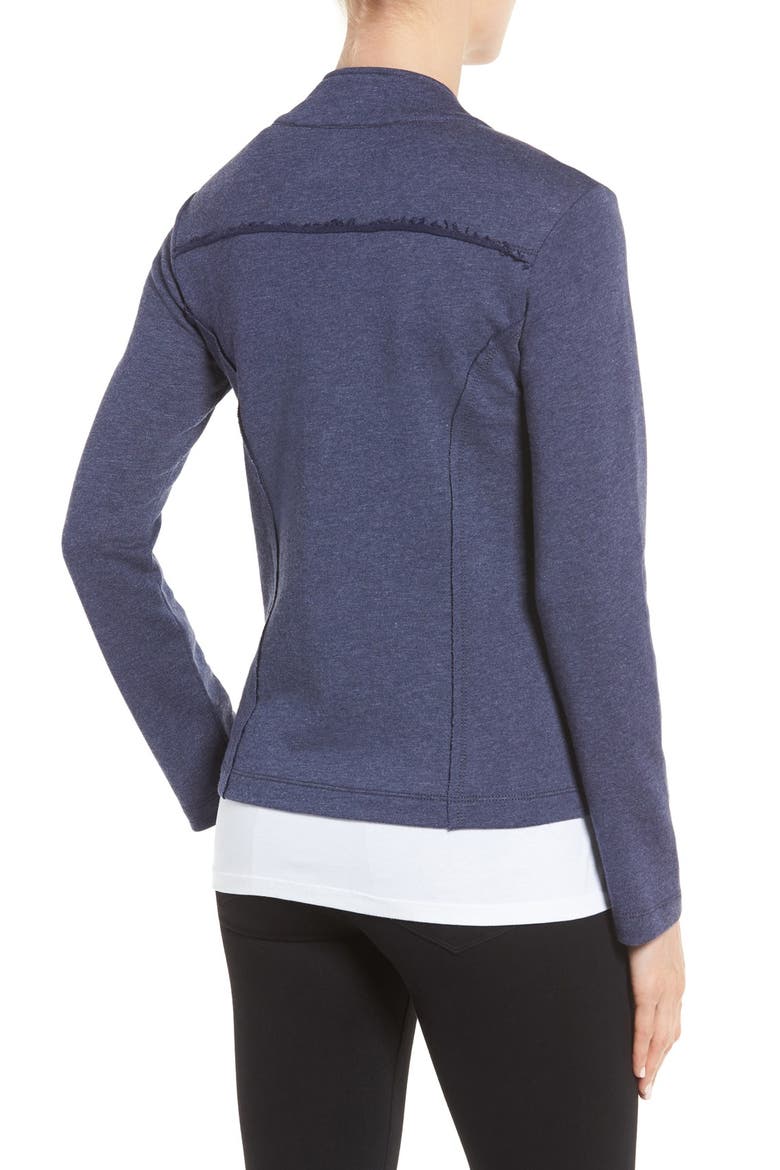 Stripe Moto Jacket, Alternate, color, HEATHER NAVY PEACOAT