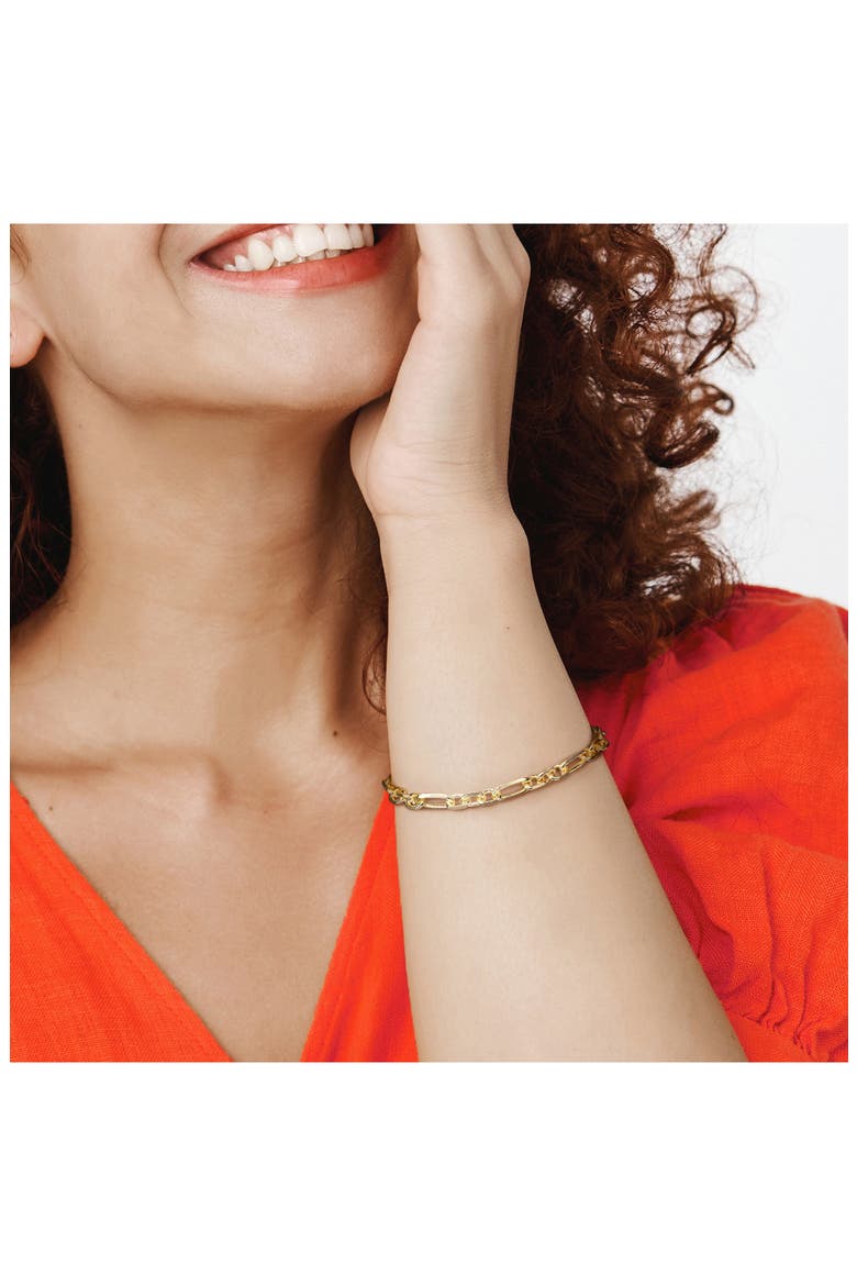 Figaro Rolo Chain Bracelet, Alternate, color, YELLOW