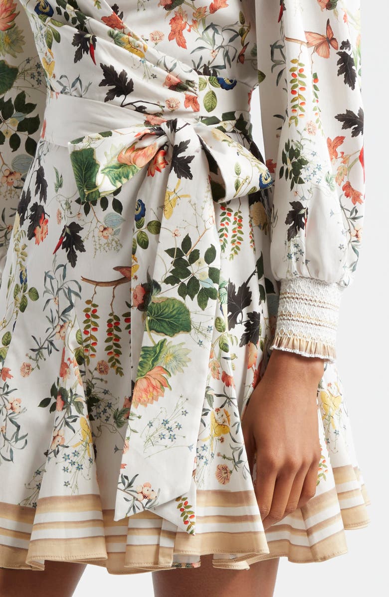 Alice + Olivia Alisa Floral Wrap Shirtdress, Alternate, color, 