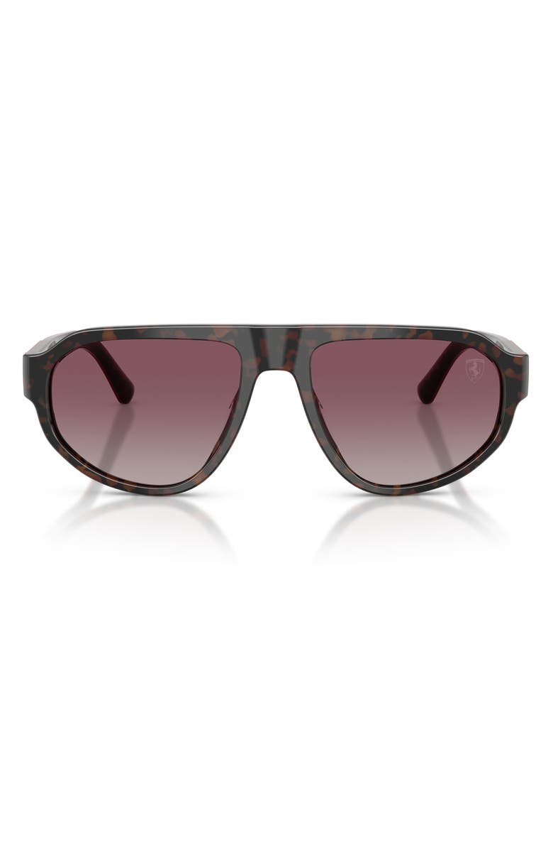 Scuderia Ferrari 57mm Polarized Irregular Sunglasses, Main, color, Havana Shiny Burgundy