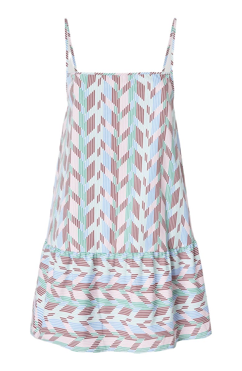 Missoni Wide Mini Cover-up Dress In Printed Cotton Poplin, Alternate, color, Multicoloured