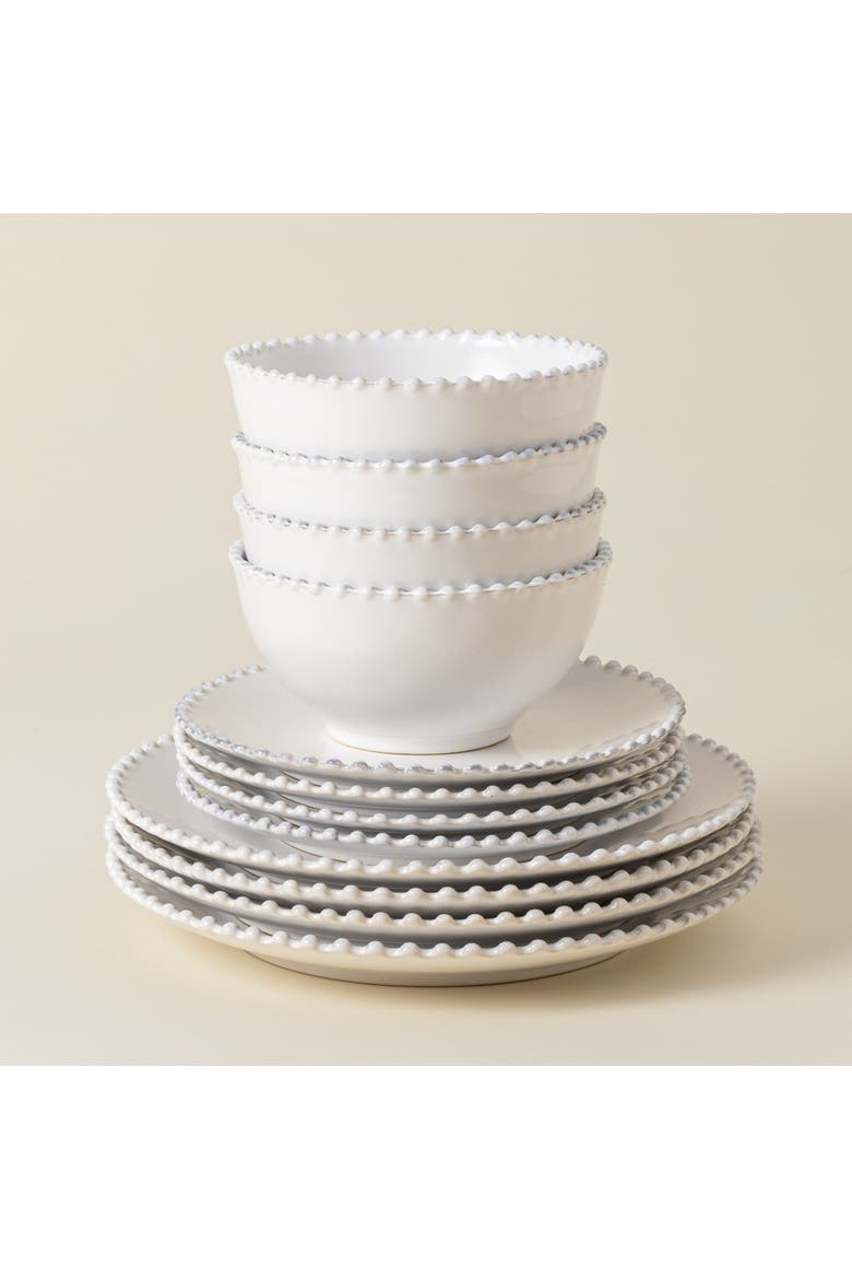 Pearl 12-pc place setting w/ cereal bowl, Main, color, White