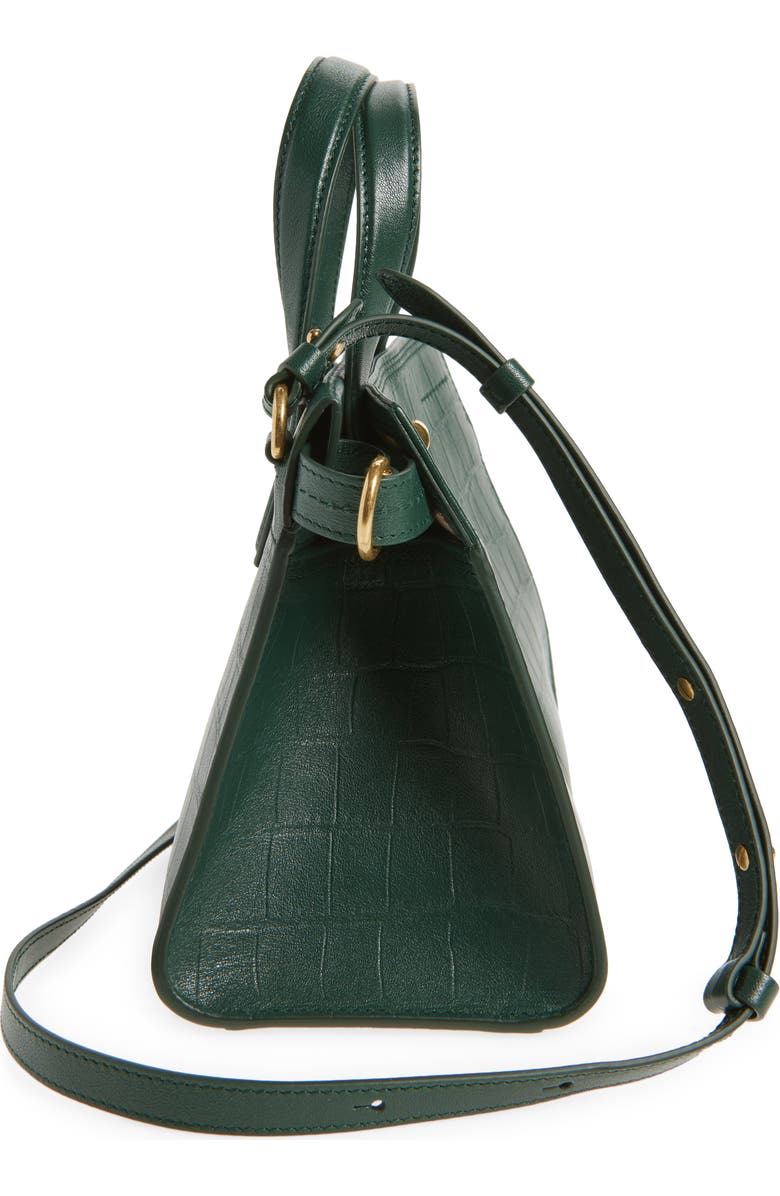 Burberry Mini Cotswolds Croc Embossed Leather Tote, Alternate, color, Ivy