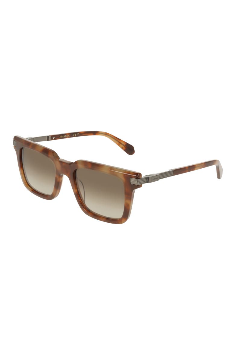 53mm Rectangle Sunglasses, Alternate, color, MILKY BROWN TORTOISE